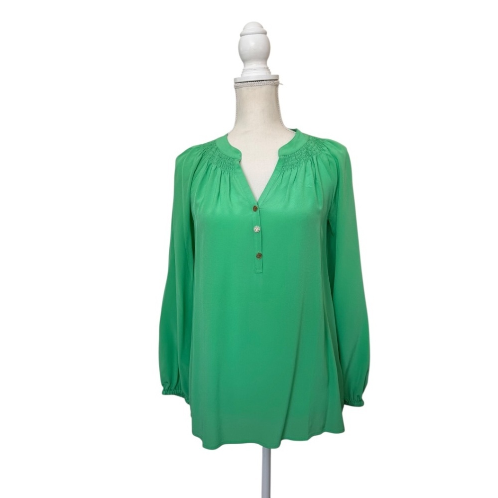 Lilly Pulitzer Spearmint Green Elsa Silk Top NWT